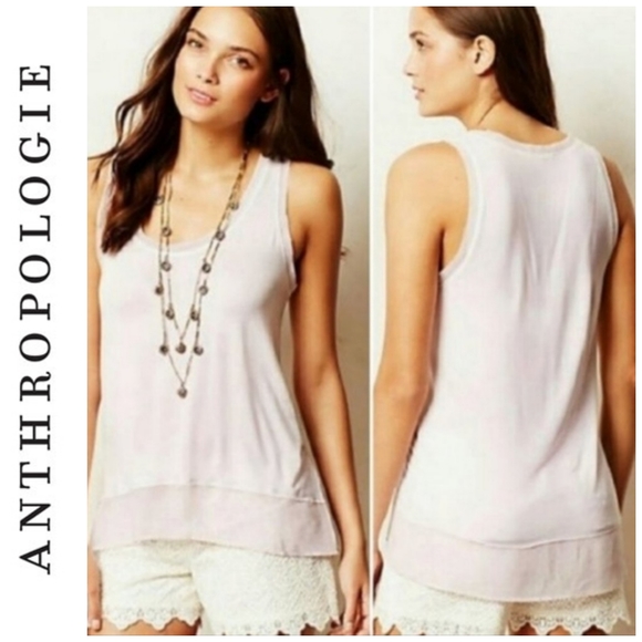 Anthropologie Tops - 🌸 Anthro Bordeaux Pink Chiffon Tank